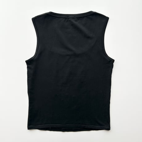 ARMANI black×silver logo tank top