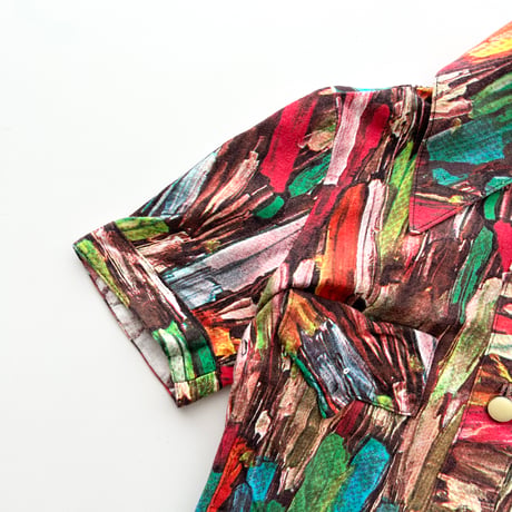 multi color paint short sleeve shirt