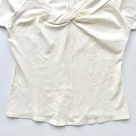DKNY ivory twist off shoulder tops