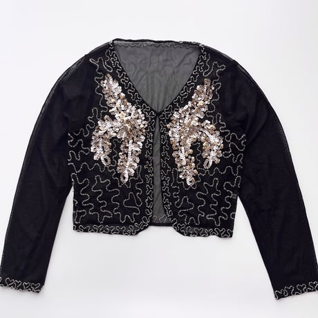 black bijou see-through cardigan
