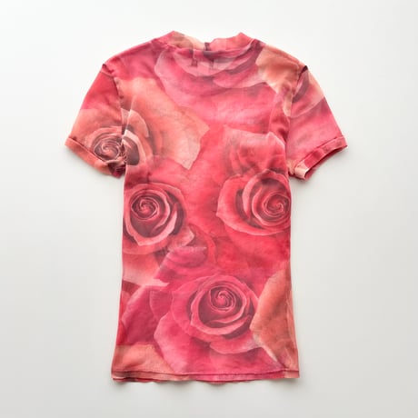 BEBE rose printed sheer tops