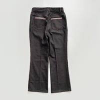 pink stitch fringe denim pants