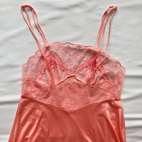 made in USA / vintage satin long one-piece