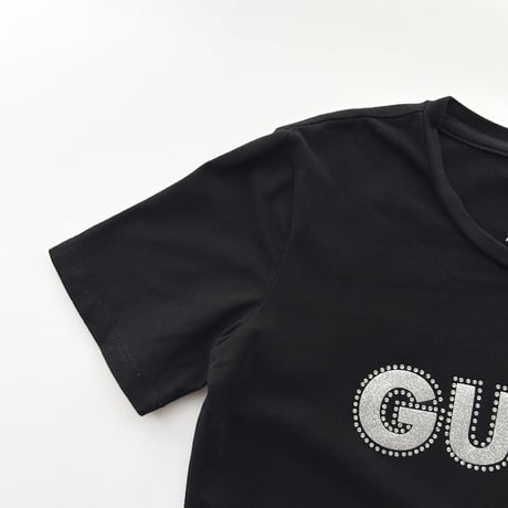 GUESS black rhinestone logo T-shirts