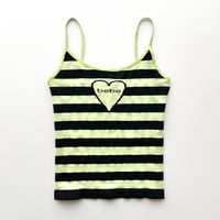 BEBE green striped logo camisole