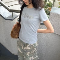 VERSACE gray gold printed T-shirts