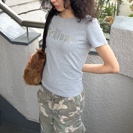 VERSACE gray gold printed T-shirts