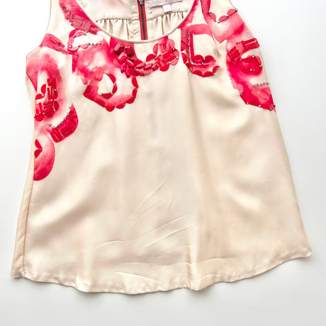 paint rhinestone sleeveless silk tunic