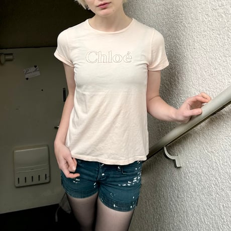 Chloe pale pink logo T-shirts