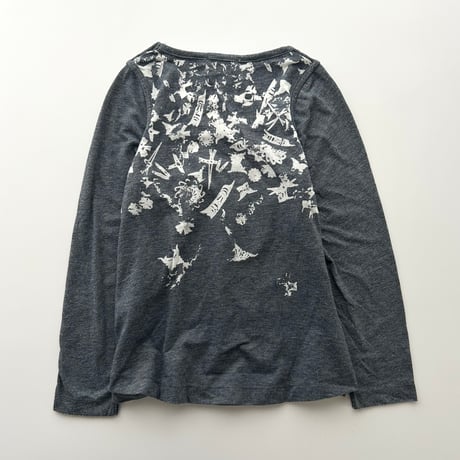 DIESEL navy×white printed tunic
