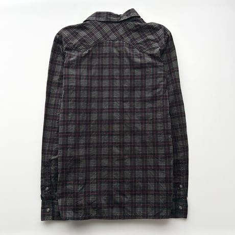 DIESEL black×red plaid cotton shirt