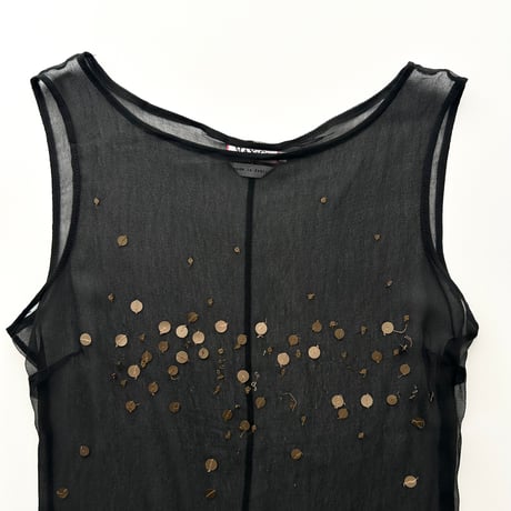 made in Italy / sheer sequins tank top