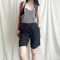 made in Belgium / dark navy washed half pants