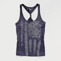 Ralph Lauren navy printed twist tank top