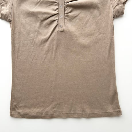 beige henry neck tops