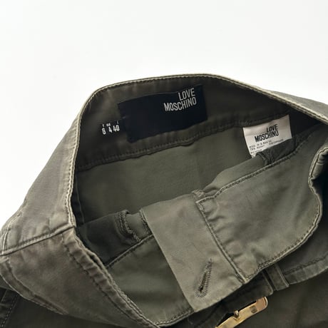 MOSCHINO khaki belt skirt