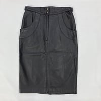 vintage black leather skirt