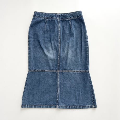 made in Italy / blue denim slit skirt