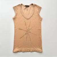 ISABEL MARANT orange beige flockey logo tank top