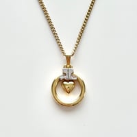 courreges heart logo necklace