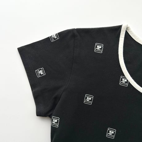 courreges black logo printed T-shirts