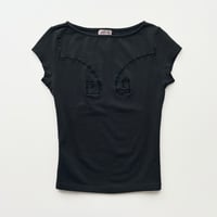 VERSACE black boat neck tops