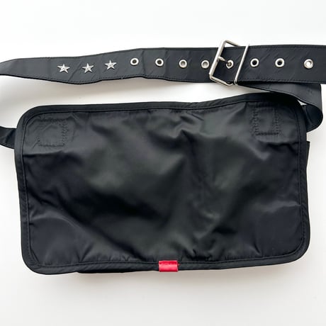 navy×red waist belt bag