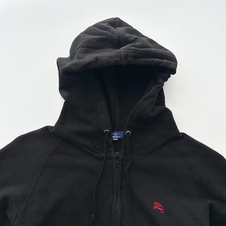 Burberry black×red logo full zip hoodie