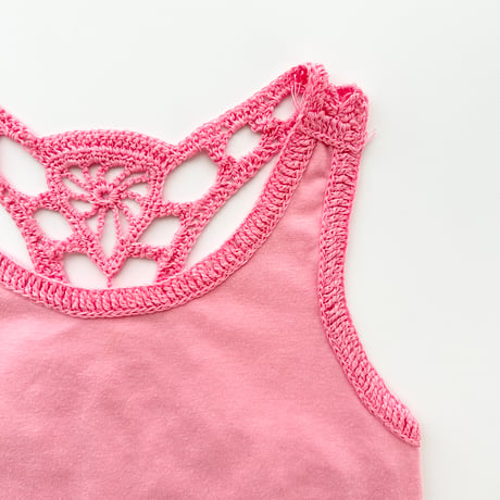 pink back crochet tank top