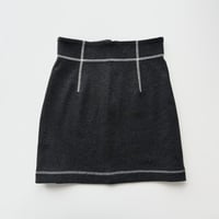 gray×white stitch skirt