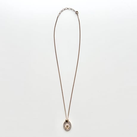 courreges rhinestone logo necklace