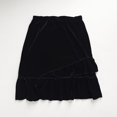 black frill designed flare skirt
