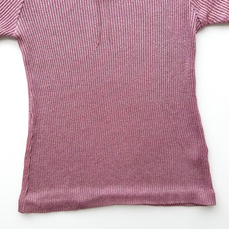pink glitter ribbon rib tops