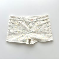 ARMANI white denim paint short pants