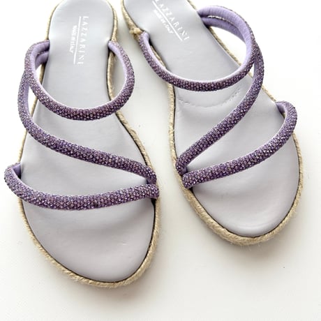 made in Italy / rhinestone sandals 23cm