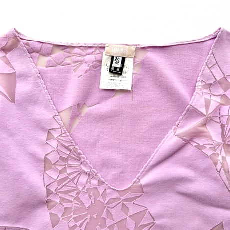 VERSACE purple sheer designed T-shirts
