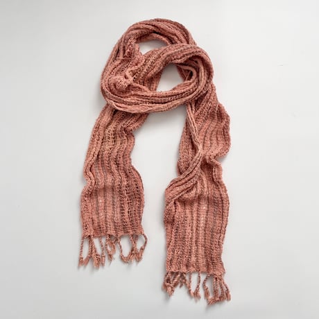 pink×gray striped scarf