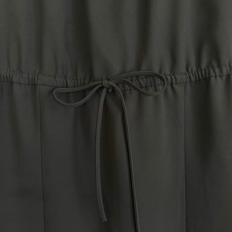 courreges black ribbon designed short sleeve dress