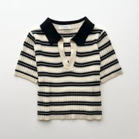 multi color striped short sleeve shirt