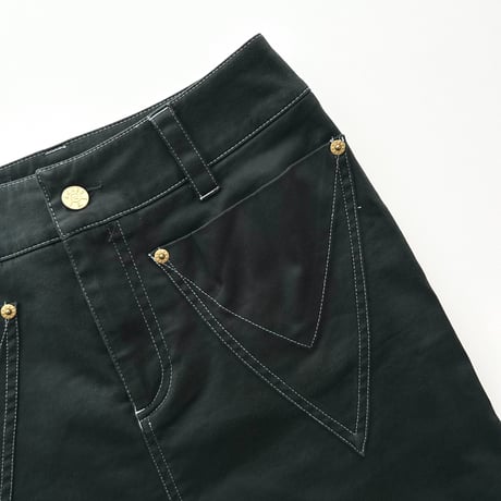 agnes b. black stitch designed mini skirt
