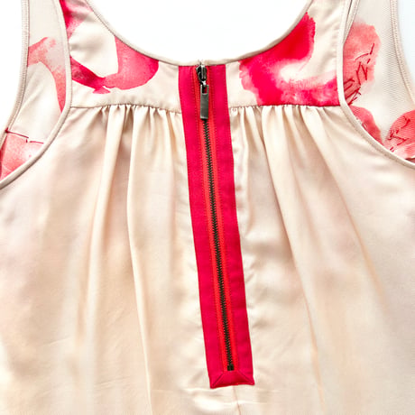 paint rhinestone sleeveless silk tunic