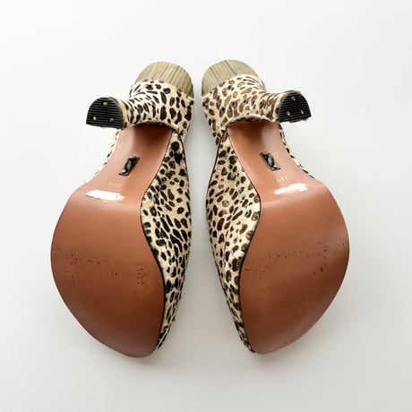 leopard fur vis sandals 23.5cm