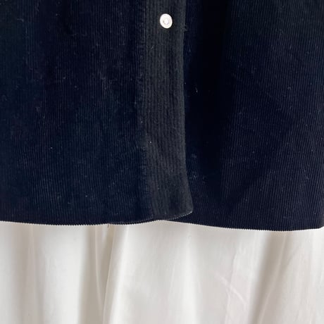 black corduroy designed long coat