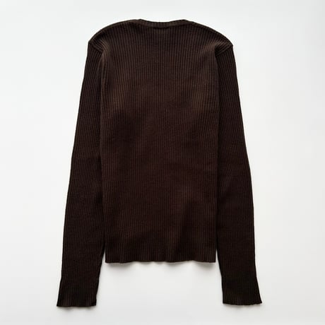 made in Italy / brown u neck knit