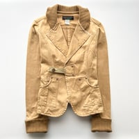 camel denim belt designed jacket