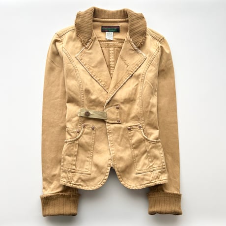 camel denim belt designed jacket