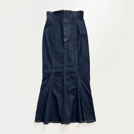 indigo denim mermaid skirt