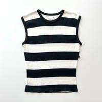 agnes b. white×black striped tank top