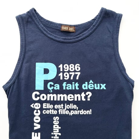 navy printed tank top