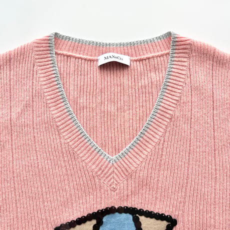 pink dog designed knit vest